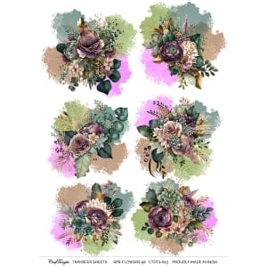 CrafTangles A4 Transfer It Sheets - Spring Flowers 56