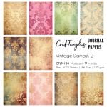 CrafTangles Journal Papers (A6 pack of 10 sheets) - Vintage Damasks 2 (100 gsm)