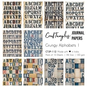 CTJP 112 Grungy Alphabets 1 Craftangles journal paper
